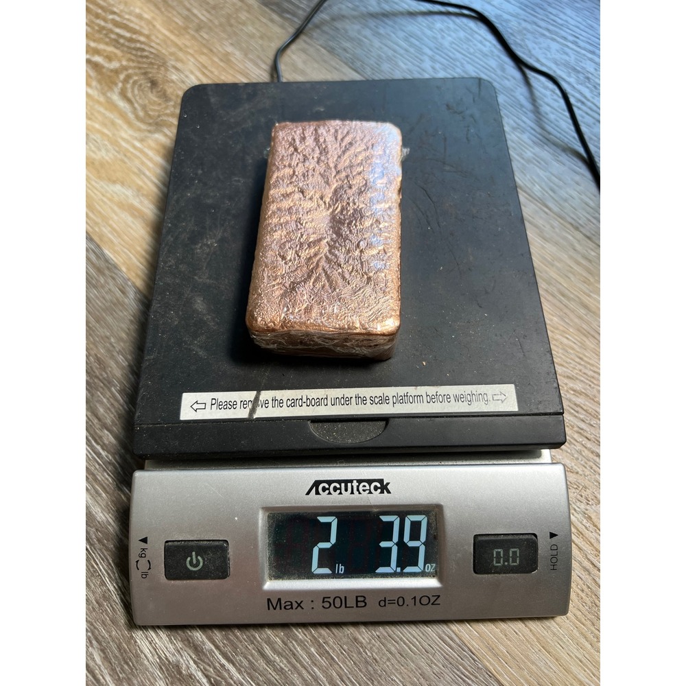 Copper Bullion Bar Rose Gold Hand Poured‎ Cast Metal Ingot